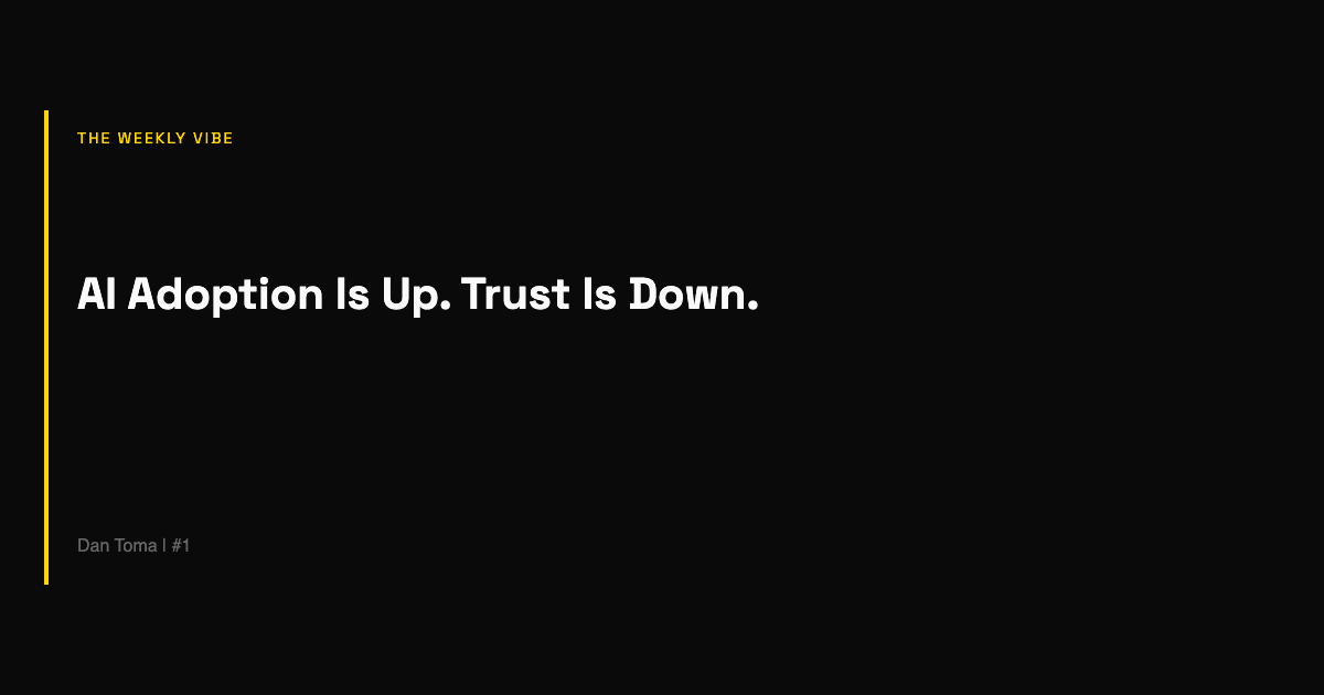 AI Adoption Is Up. Trust Is Down. Figure That Out.