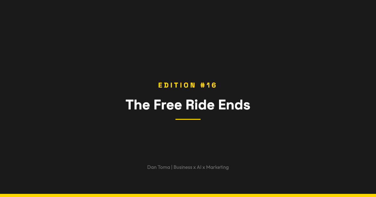 The Weekly Vibe #16: The Free Ride Ends